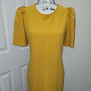 EUC•Sharagano Mustard Yellow size 4 Dress
